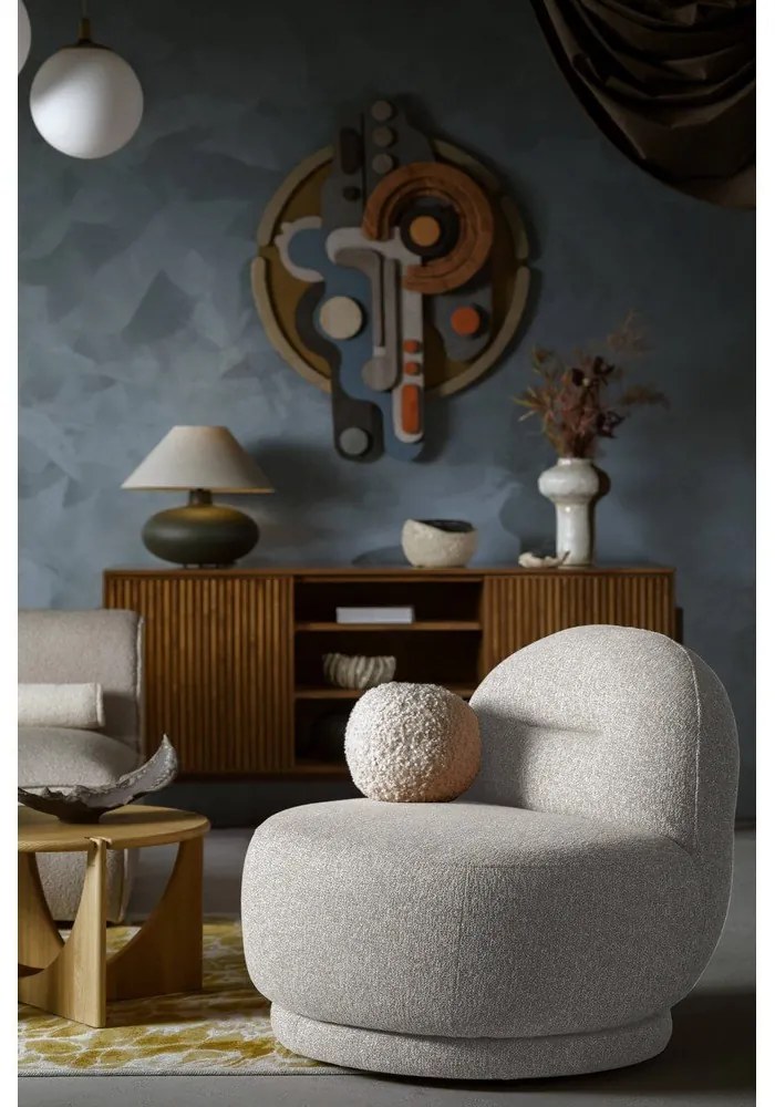 Svetlosivé kreslo Ovo – Miuform