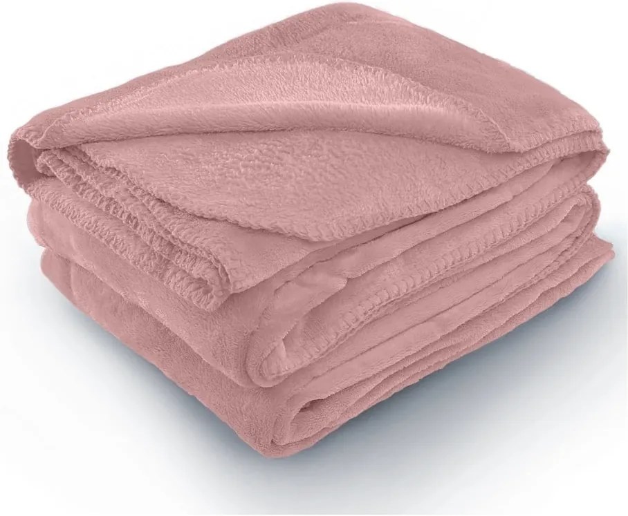 Ružová deka z mikrovlákna AmeliaHome Tyler, 70 × 150 cm