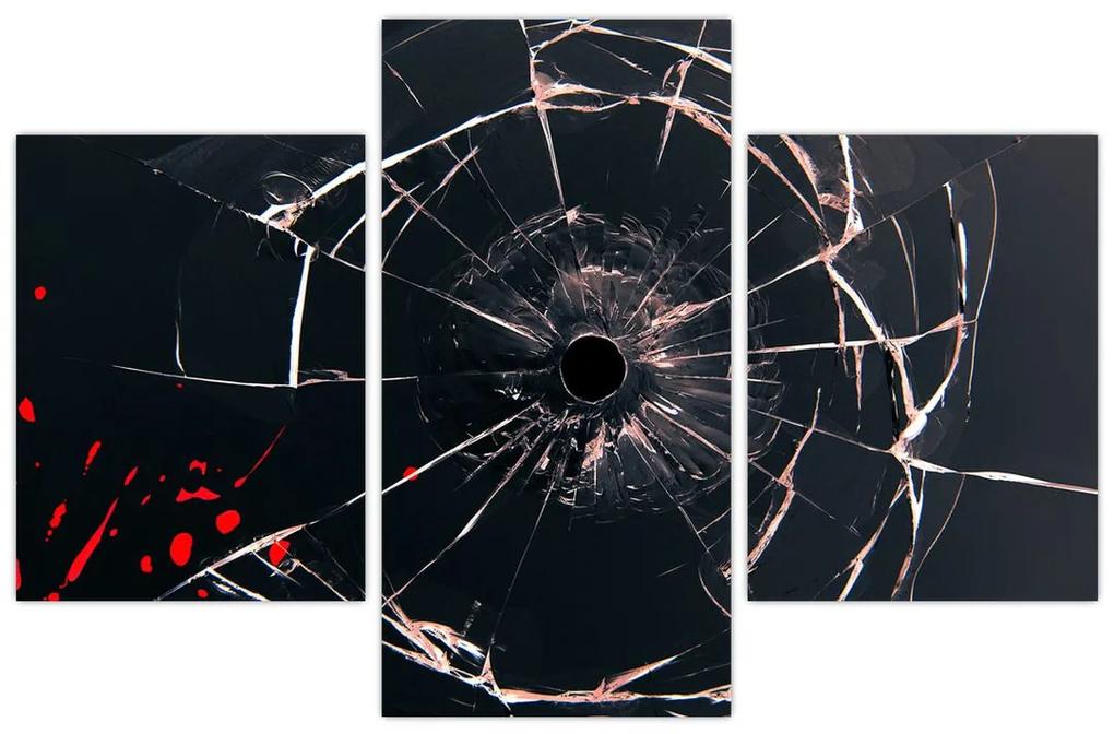 Abstraktný obraz - rozbité sklo (90x60 cm)