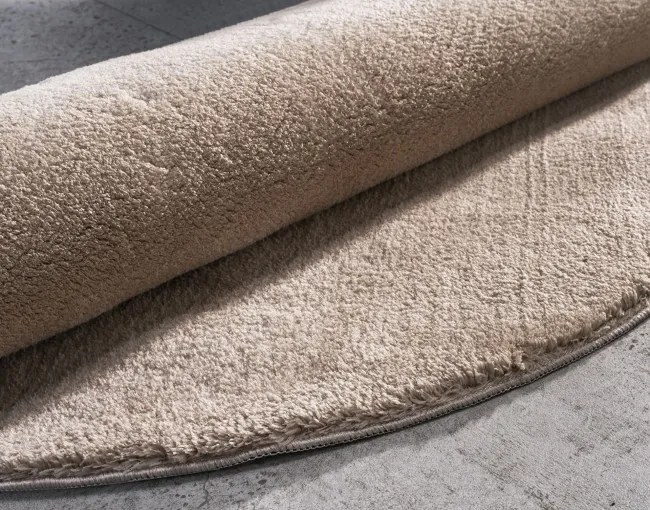 Protišmykový koberec MELLOW tmavobéžový kruh