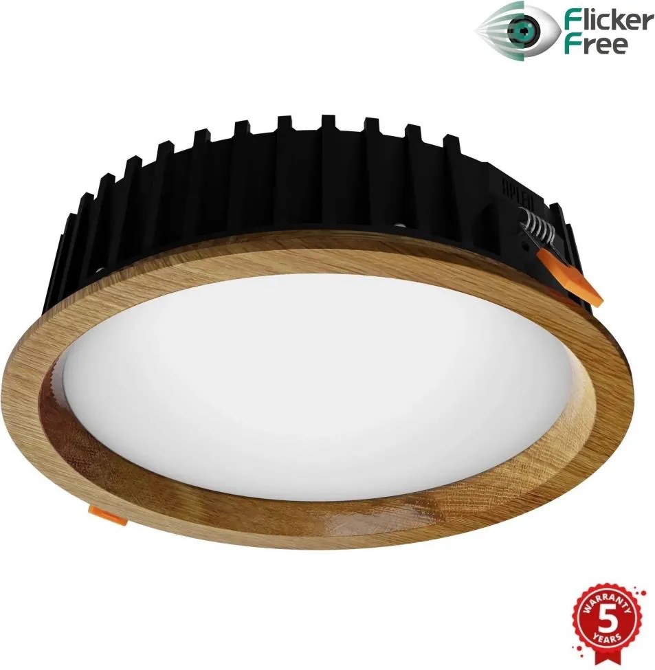 APLED - LED Podhľadové RONDO WOODLINE LED/12W/230V 3000K pr. 20 cm dub masív