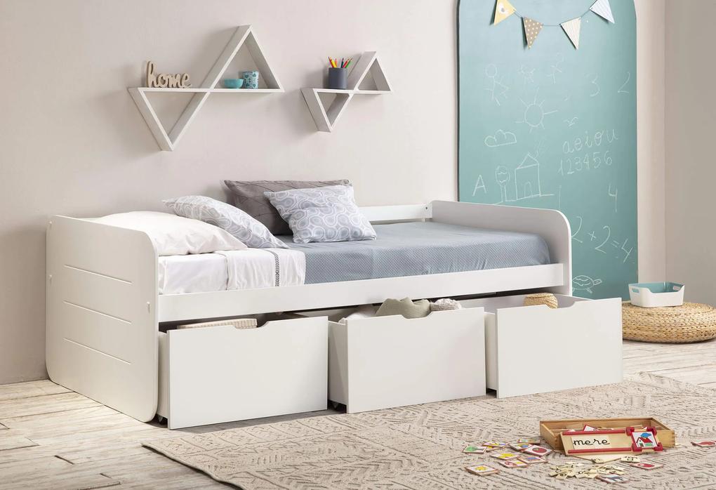Detská posteľ taob s úložným priestorom 90 x 190 cm biela MUZZA