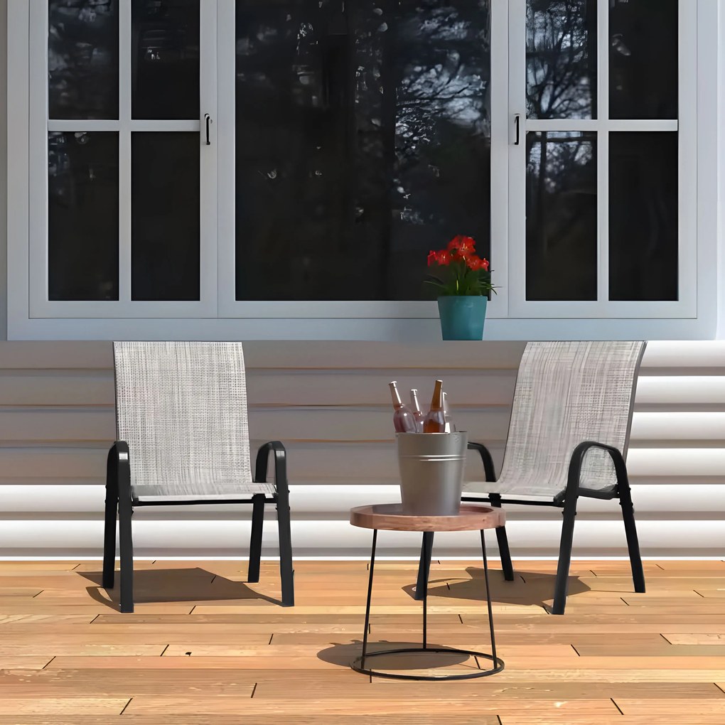 MultiGarden Sada záhradných stoličiek na terasu, 2 kusy - svetlosivá MultiGarden