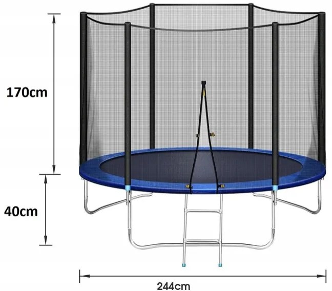 Kvalitná záhradná trampolína 244 cm