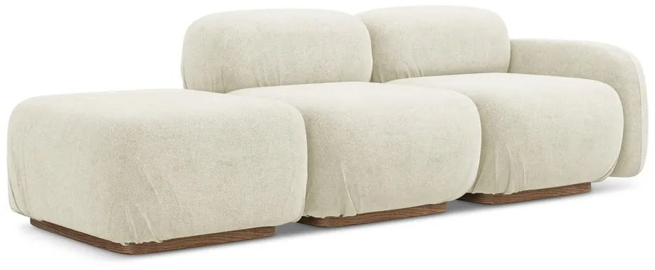 Krémovobiela leňoška z textílie buklé (ľavý roh) Ailani – Makamii