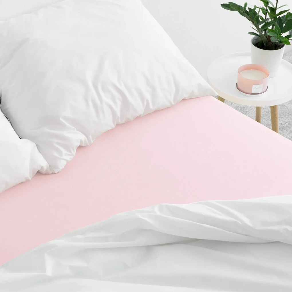 Goldea plachta jersey s napínacou gumou - pastelovo ružová 90 x 200 cm