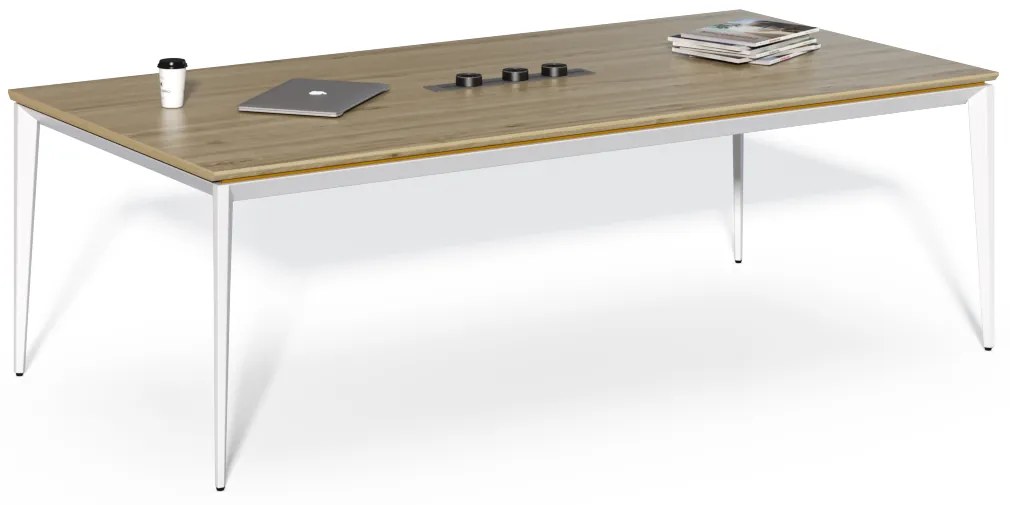 Konferenčný stôl Houseland Profit Meet 01 s 3 zásuvkami 240 cm dub prírodný
