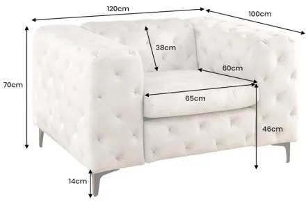 Kreslo 45985 Modern Barock Zamat Champagner - Komfort-nábytok