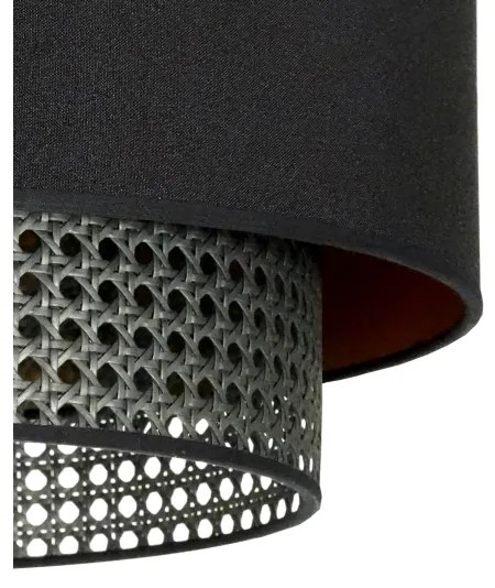 Duolla - Prisadený luster BOHO RATTAN 1xE27/15W/230V pr. 45 cm čierna