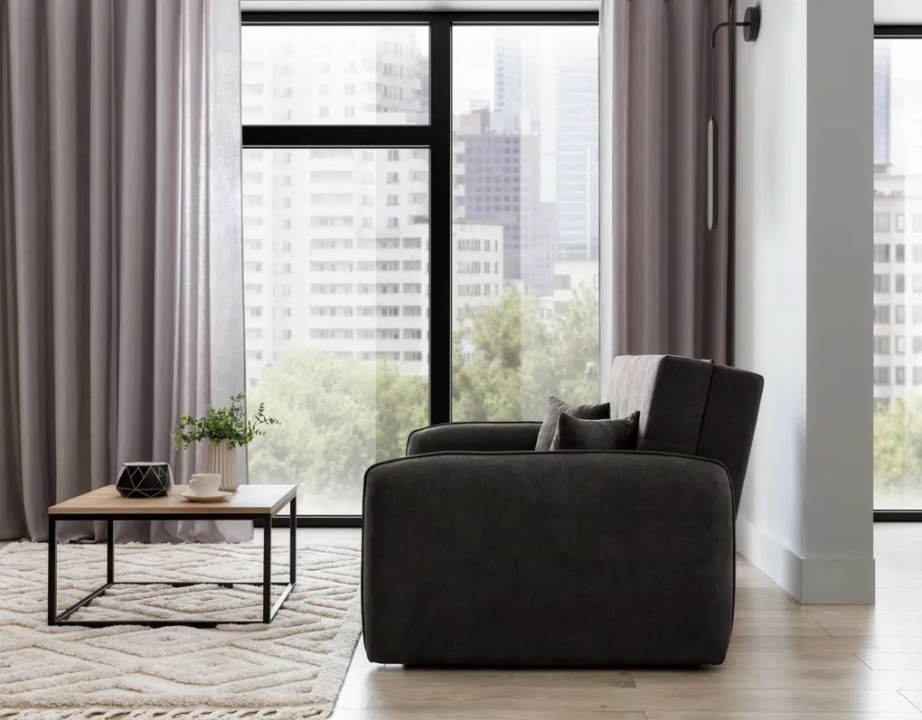 Rozkladacia 2-miestna pohovka LAINE, tmavo sivá