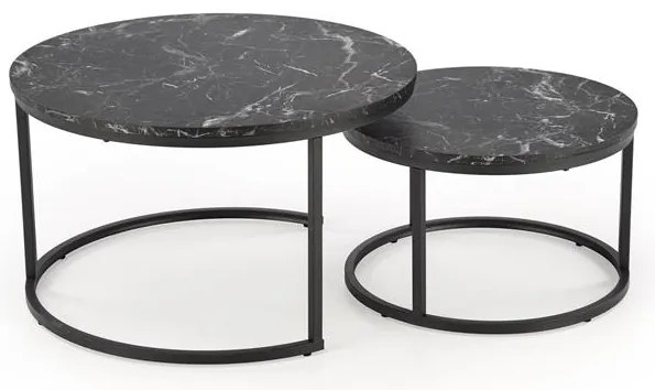 KONFERENČNÝ STOLÍK DAVINO ČIERNY MRAMOR + ČIERNY