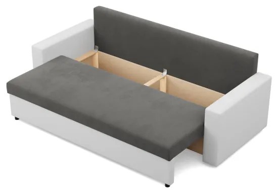 Trojmiestna rozkladacia sedačka LUNA popolová / biela