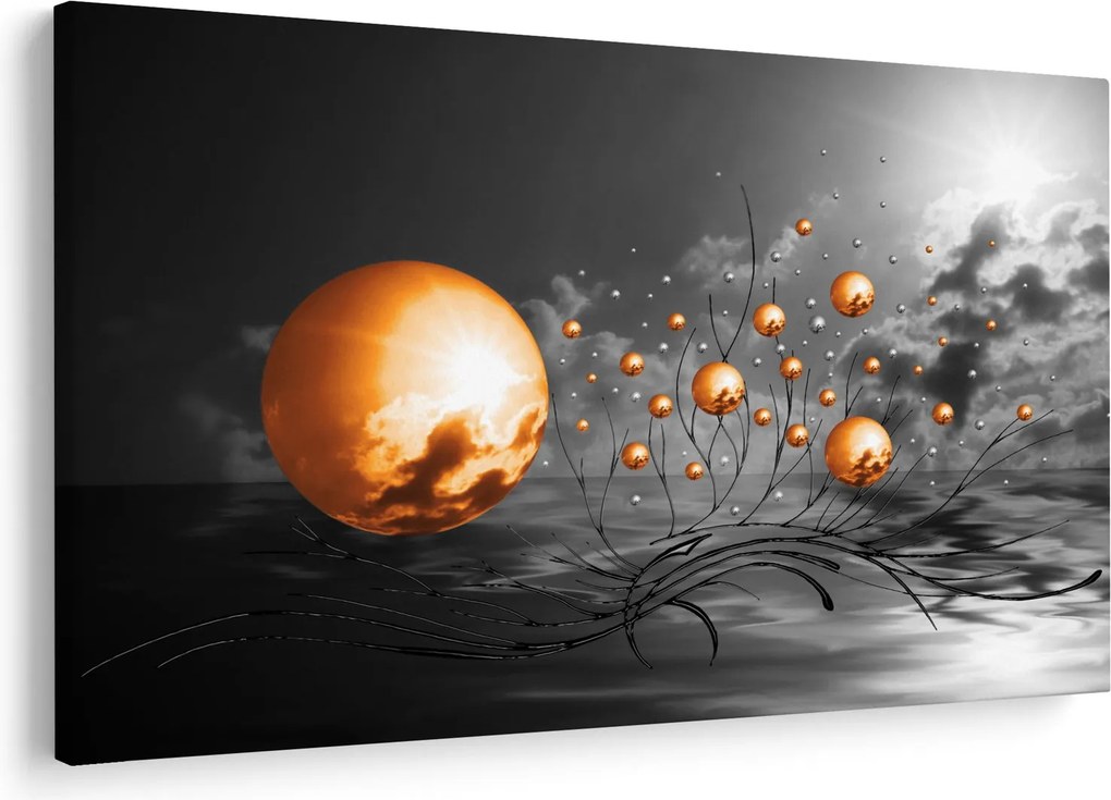 Obraz oranžových abstraktných gulí (90x60 cm)