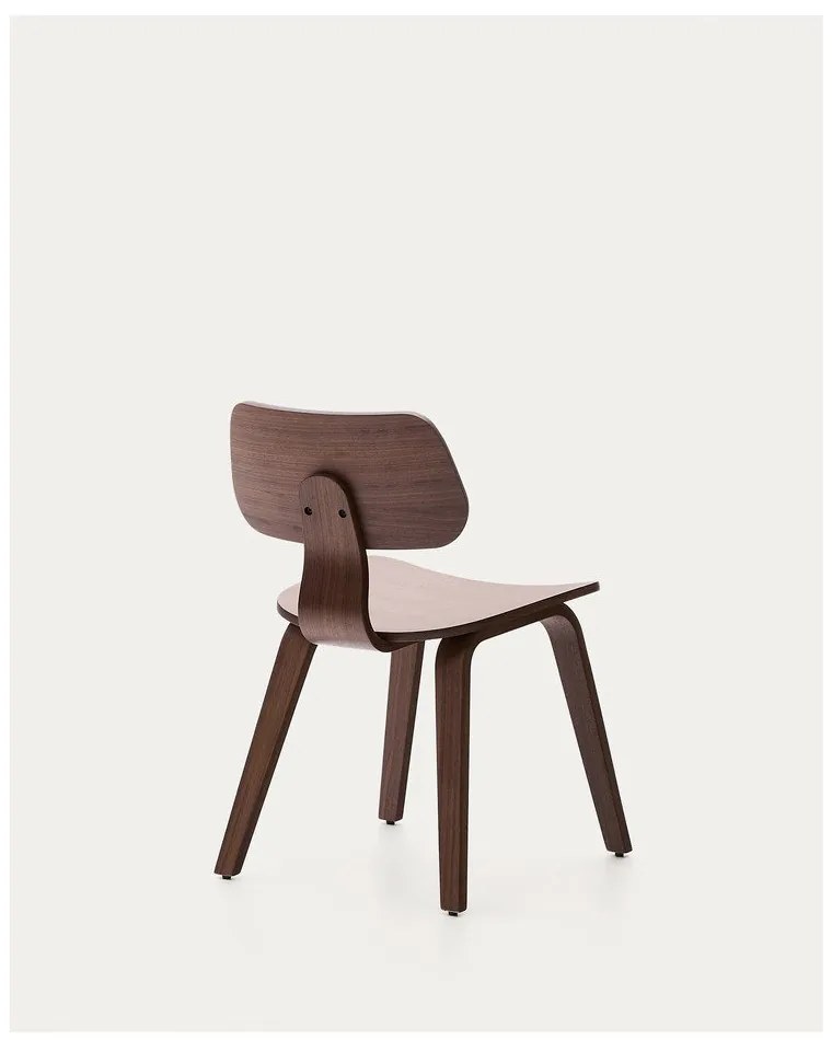 Tmavohnedá jedálenská stolička v dekore orecha Gena – Kave Home