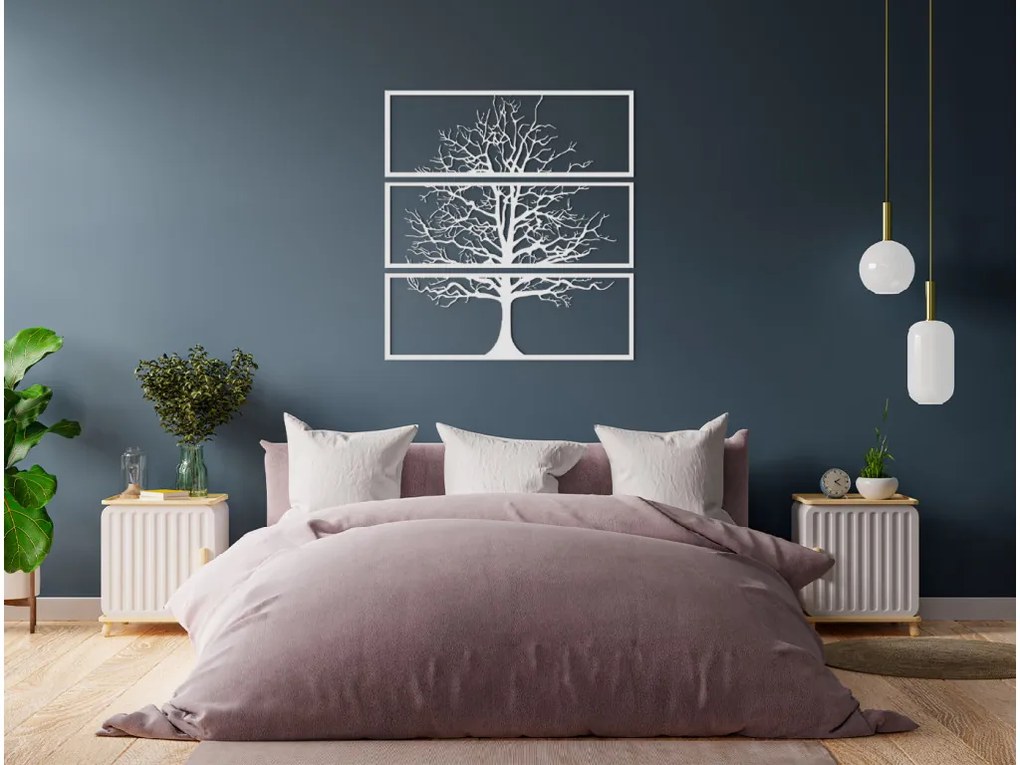 drevko 3-dielny drevený obraz Strom Rozmer obrazu: 48 x 44,5 cm, Farba dekorácie: Čierna