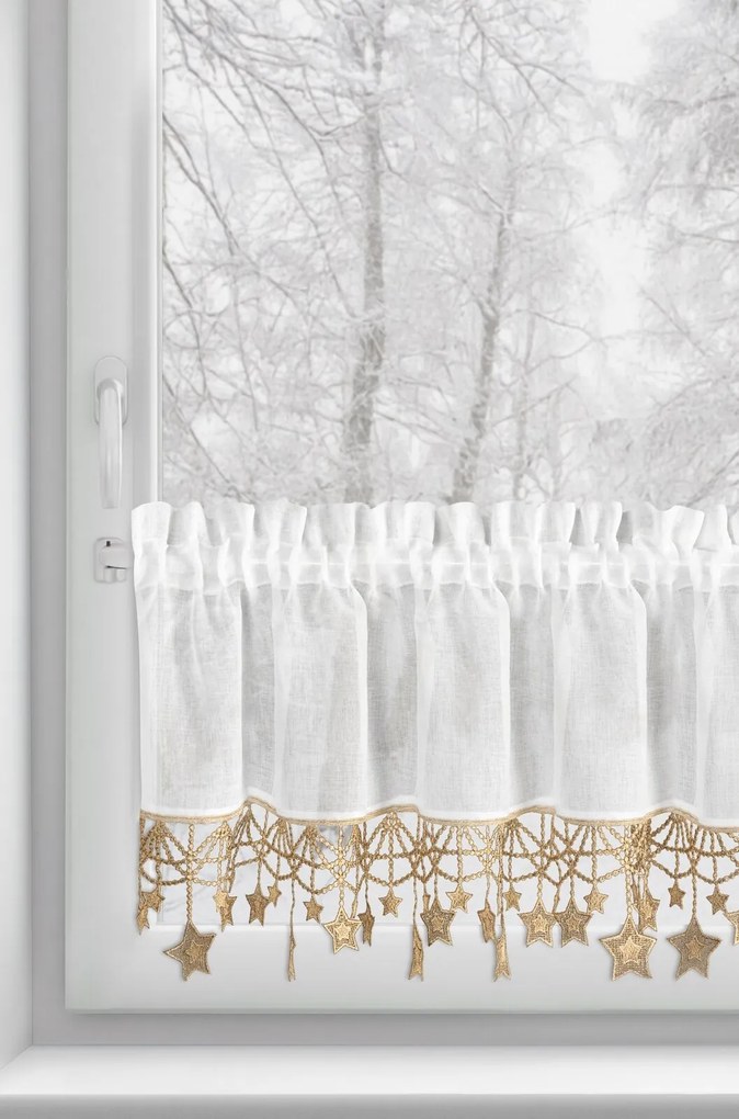 KRÁTKA VIANOČNÁ ZÁCLONA NA PÁSKE XMAS 30X150 CM HVIEZDY