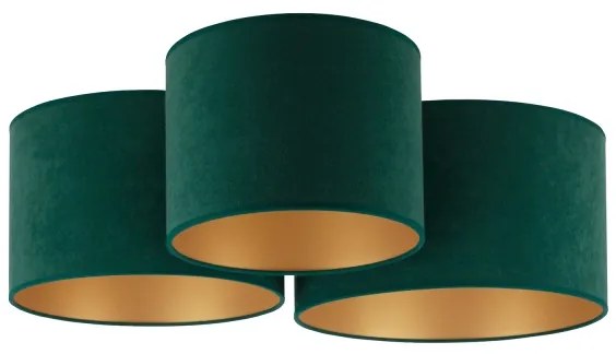 Duolla - Stropné svietidlo ROLLER TRIO 3xE27/60W/230V zelená/zlatá