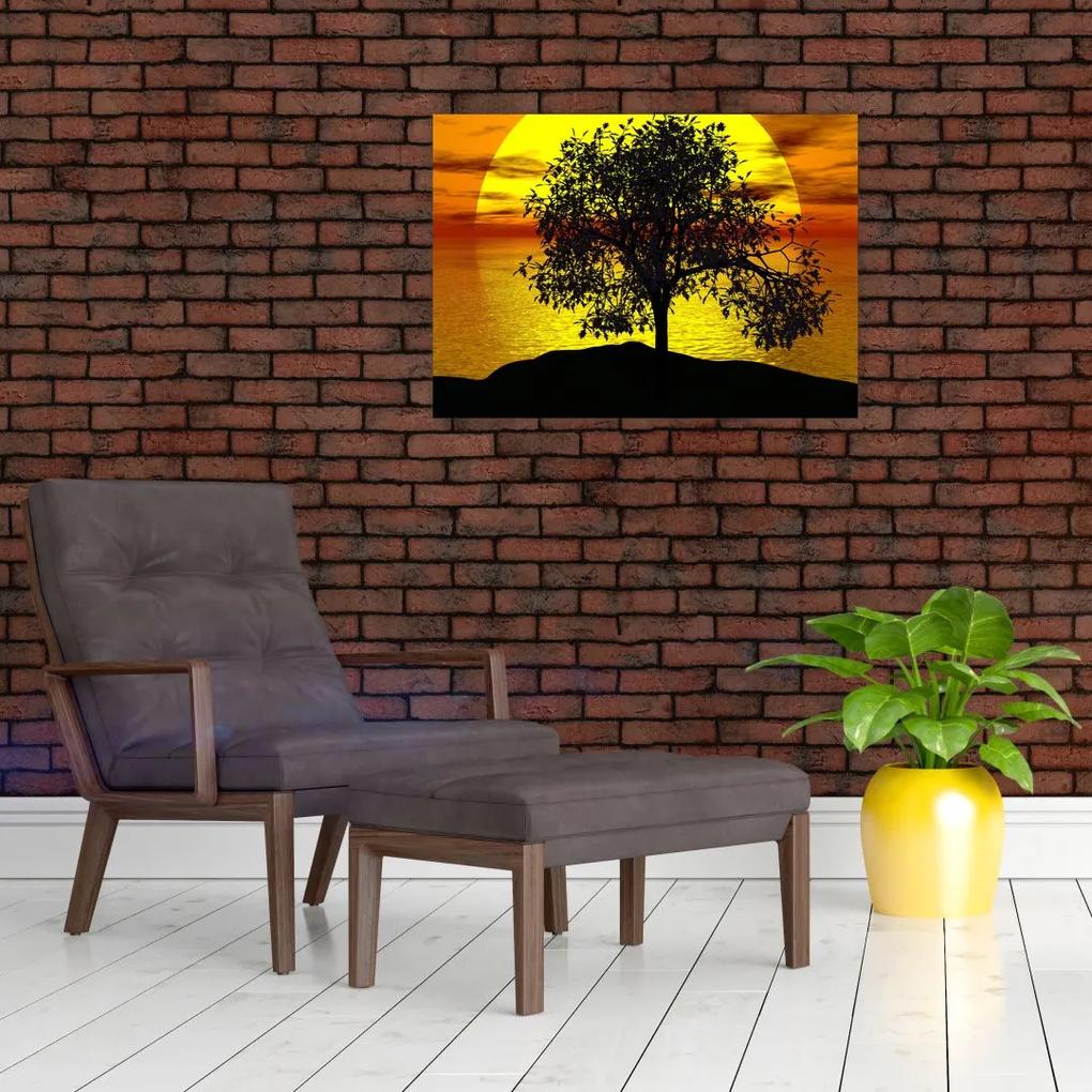Sklenený obraz siluety stromu (70x50 cm)