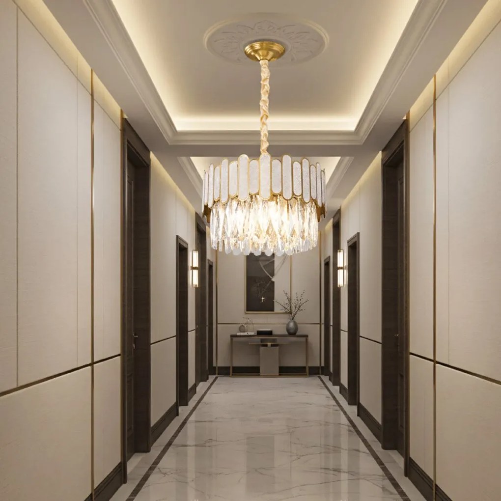 Toolight Toolight, stropné svietidlo 40cm, 6xE14, APP1746-4CP, zlatá, OSW-04045