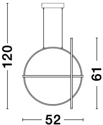 LED luster Arte 52 čierne