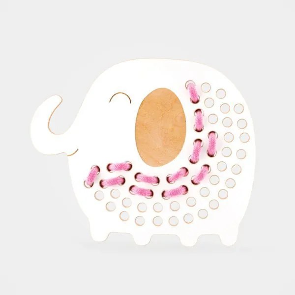 Montessori drevená prepletacia hračka - slon