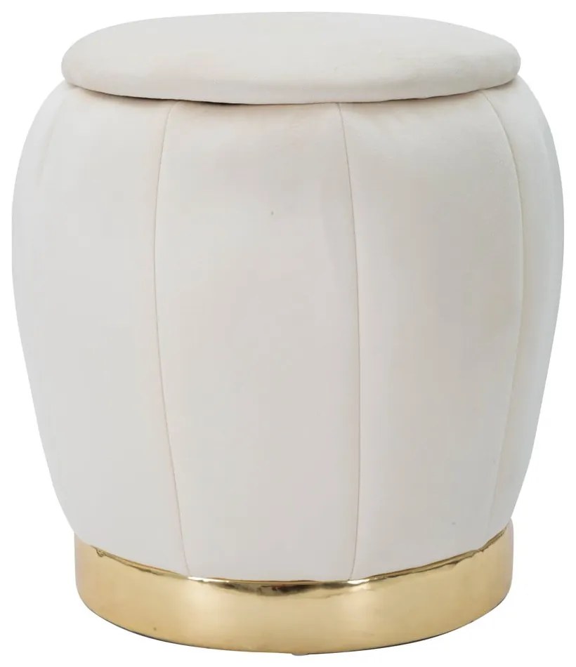 Krémový zamatový taburet Paris – Mauro Ferretti