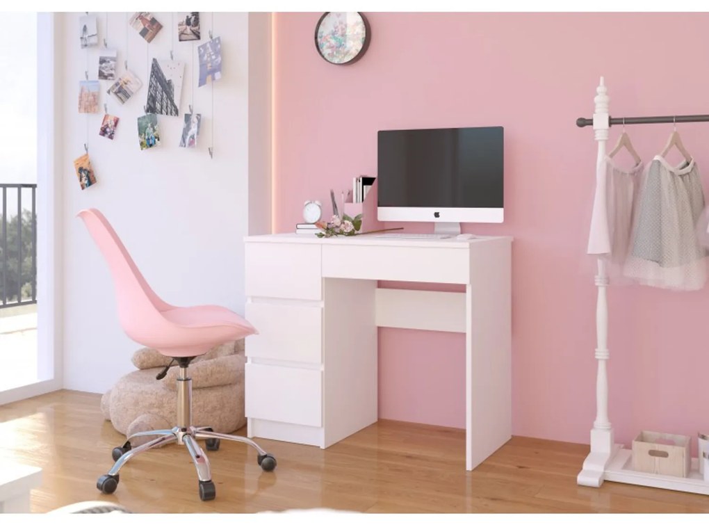 Počítačový stôl A7 biely ľavý