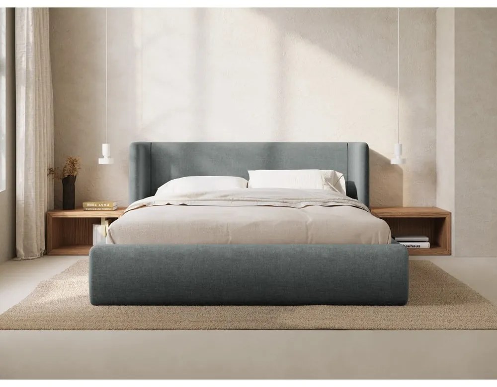 Tmavosivá čalúnená dvojlôžková posteľ s úložným priestorom s roštom 180x200 cm Jason – Windsor &amp; Co Sofas