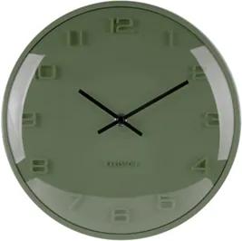 Karlsson Tmavo zelené nástenné hodiny - Karlsson Elevated Pine Green, OE 25 cm