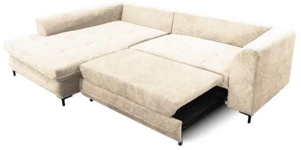 Rozkladacia rohová sedacia súprava s úložným priestorom do L LAGOA ľavá béžová/hnedá