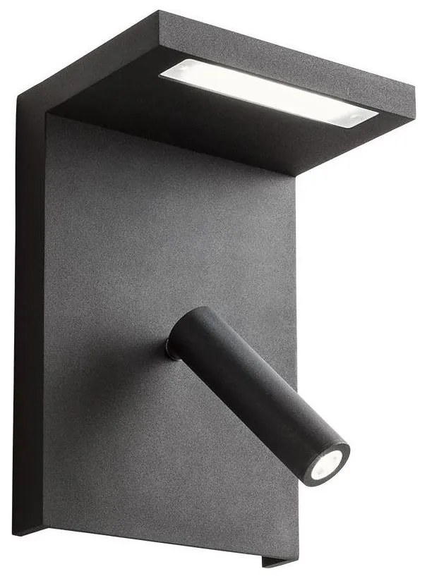 Redo 01-1500 - LED Nástenné bodové svietidlo AGOS LED/6W/230V +LED/3,2W USB čierna