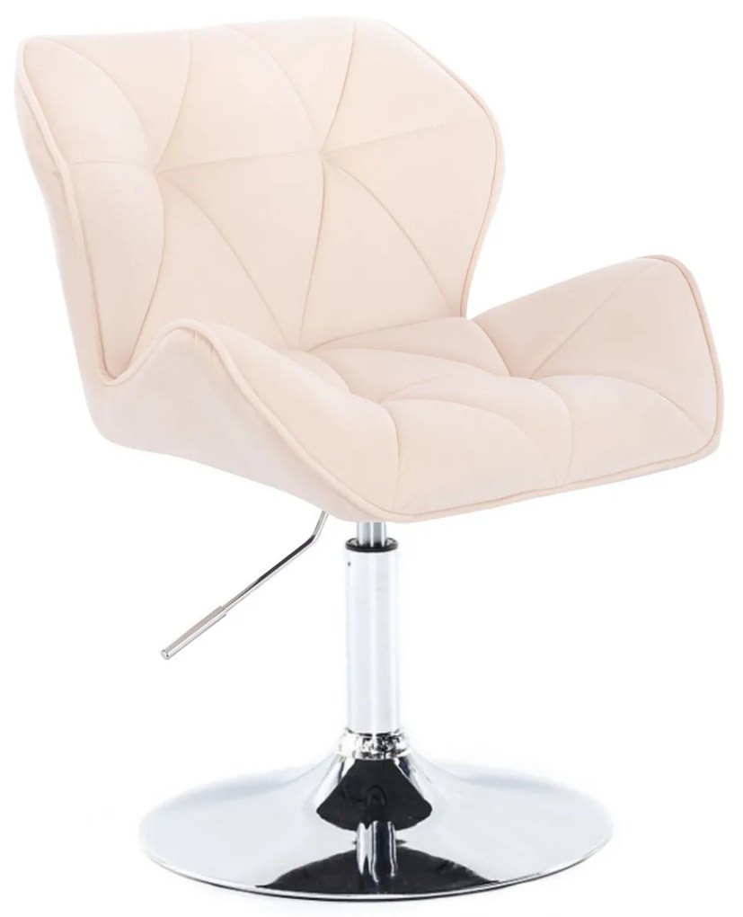 LuxuryForm DESIGN Stolička MILANO VELUR na striebornom tanieri - krémová