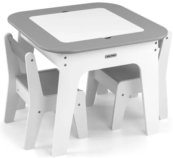 Detský stôl Olaf sivý s dvoma stoličkami