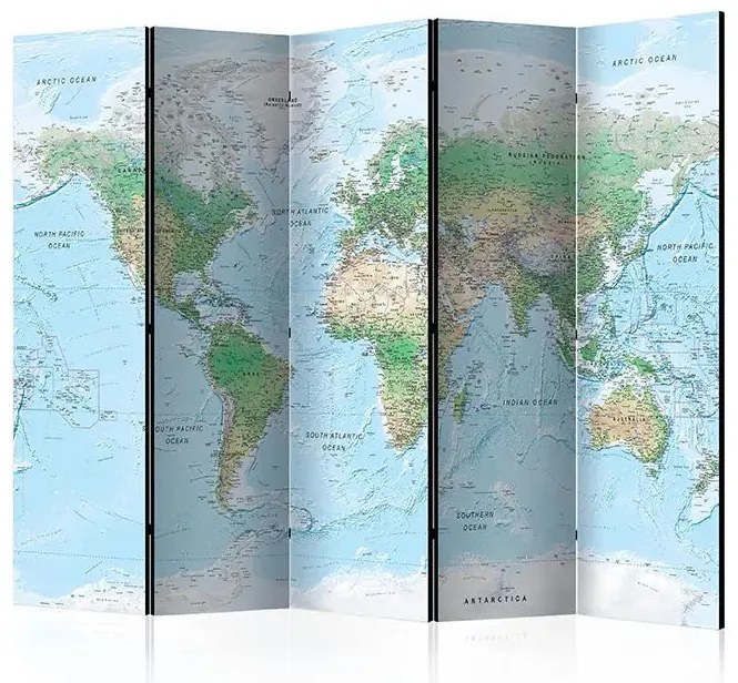 Paraván - World Map [Room Dividers] Veľkosť: 225x172, Verzia: Akustický
