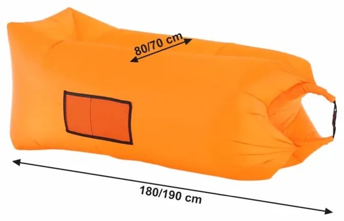 Kondela Nafukovací sedací vak/lazy bag, oranžová, LEBAG