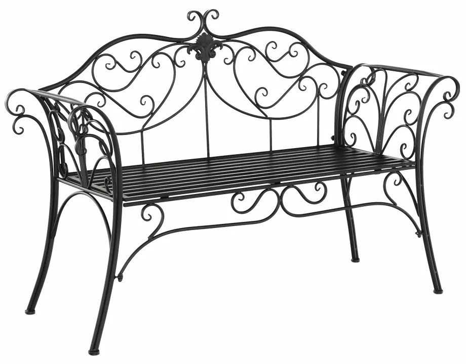 Záhradná lavička, čierna, ETELIA
