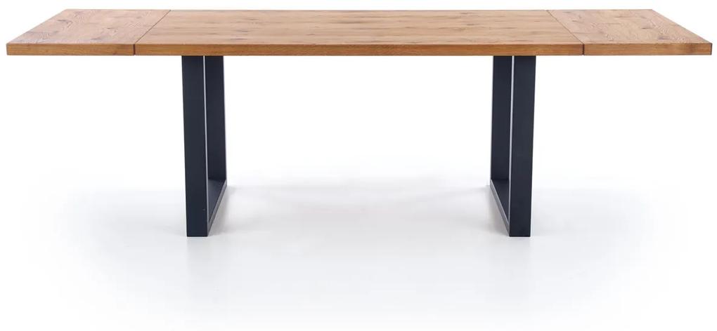 Rozkladací jedálenský stôl Perez - dub svetlý / čierna