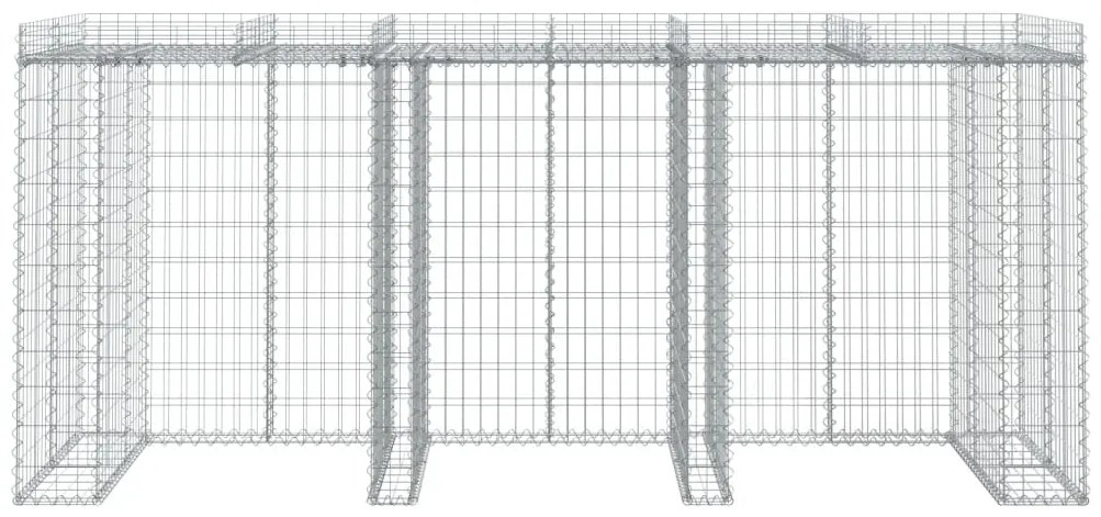 Gabiónová stena na smetný kôš 270x91x120 cm pozinkované železo