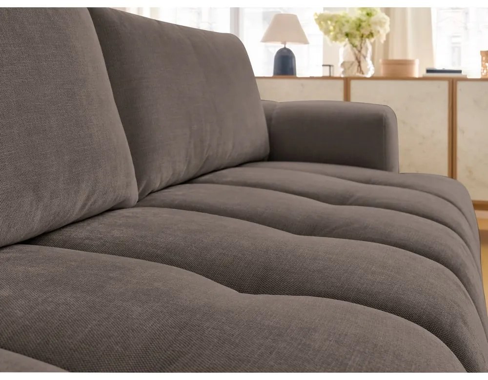 Taupe rozkladacia/s úložným priestorom pohovka 251 cm Fuji – Bobochic Paris