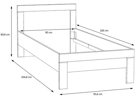 Jednolôžková posteľ SNOWIE 90x200 cm biela