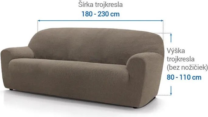 Super strečové poťahy HARMONIA oriešková trojkreslo (š. 180 - 230 cm)