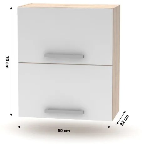 Horná kuchynská skrinka výklopná NOPL-008-OH Noliana (biela + dub sonoma). Vlastná spoľahlivá doprava až k Vám domov. 1015413