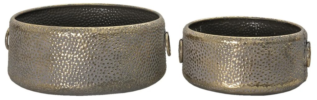Sada 2ks kovová dekoračné misa s patinou deliť -  Ø 40*16 /Ø 33*13 cm