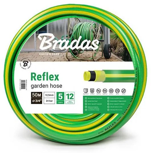 Bradas Záhradná hadica 3/4" 50m zosilnená zeleno/žltá REFLEX
