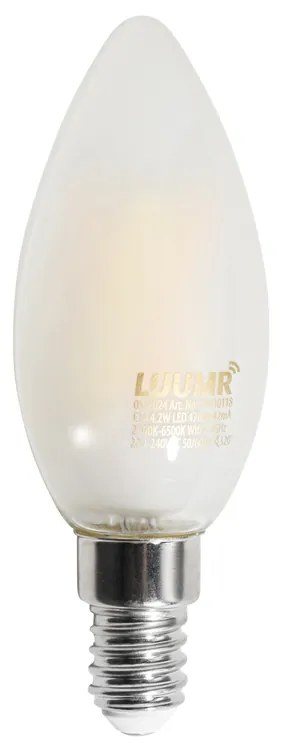 Sada 5 inteligentných LED žiaroviek E14 C35 matných 4,2W 470 lm 2700-6500K