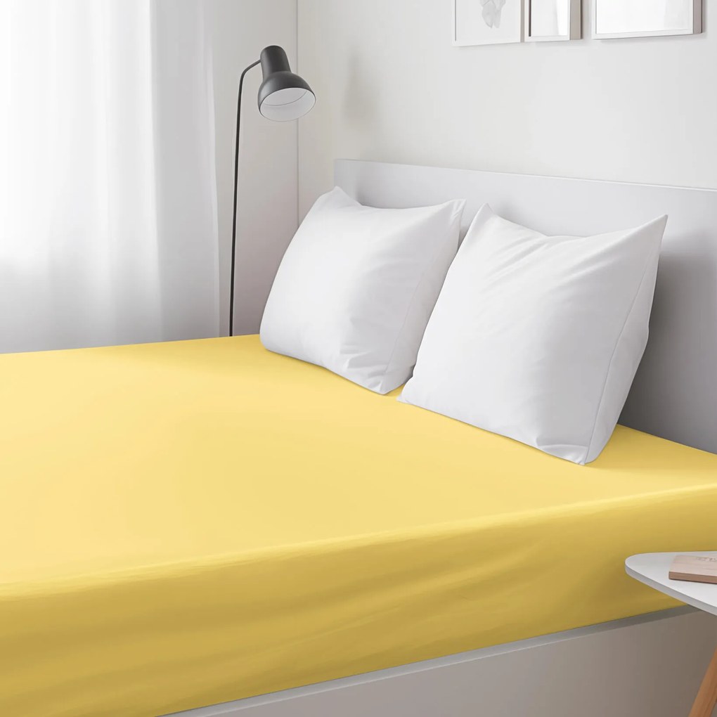 Goldea bavlnená napínacia plachta - žltá 80 x 160 cm