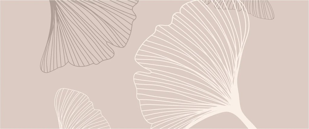 Obraz - Béžové listy N⁰6 (120x50 cm)