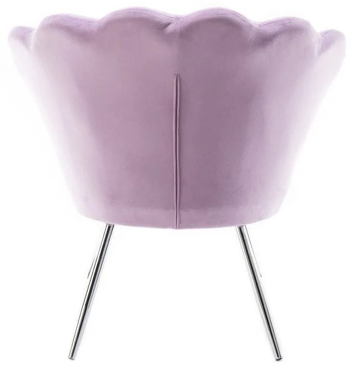 LuxuryForm DESIGN Kreslo FREY VELUR so striebornými nohami - levanduľa
