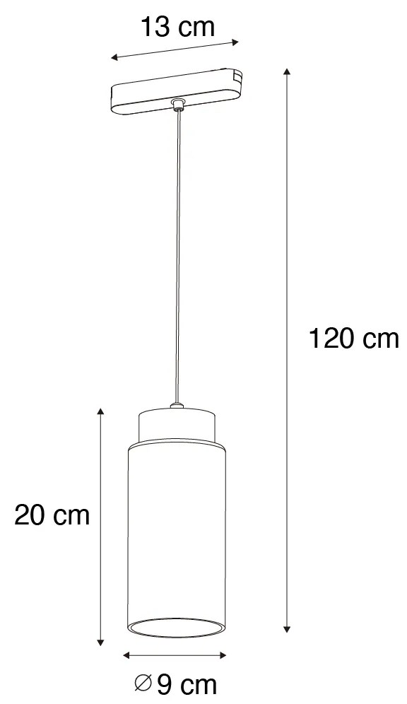 Moderné čierne závesné svietidlo pre koľajnicový systém 1-fázové vrátane LED - Magnetic Vance