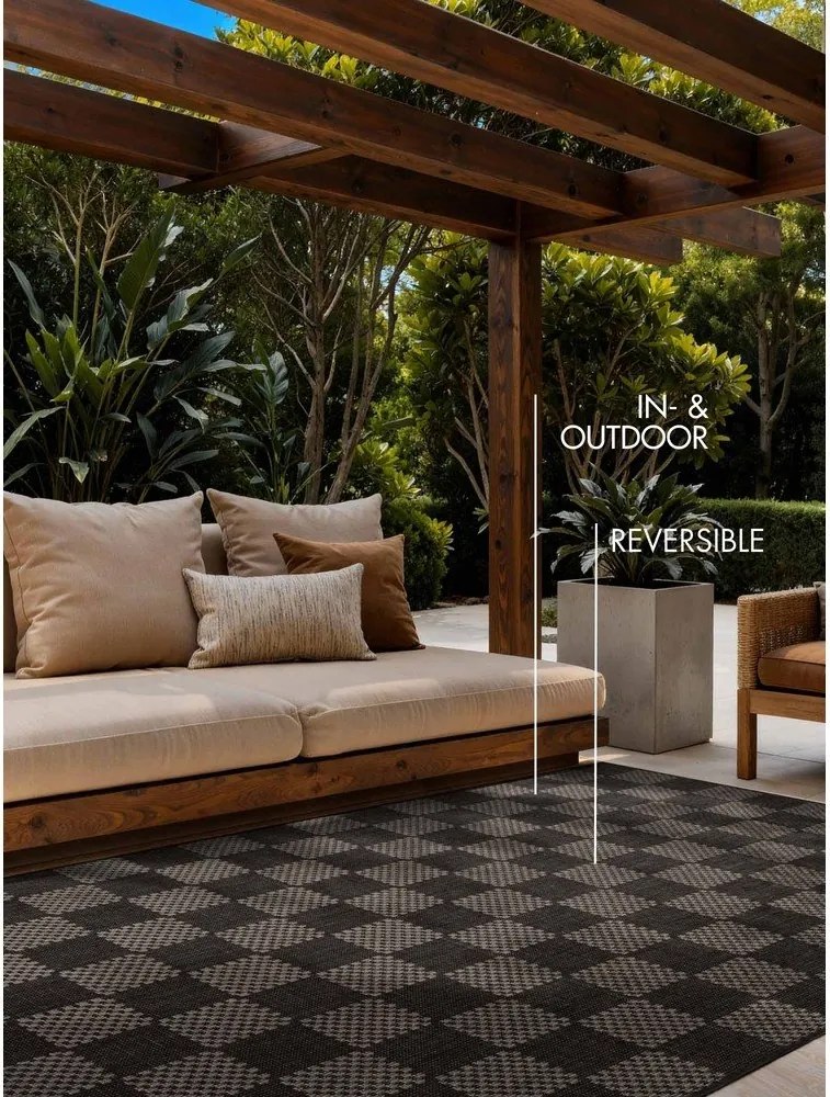 Čierny/krémový vnútorný a vonkajší koberec 120x170 cm Haringey Dorothy – Ted Baker